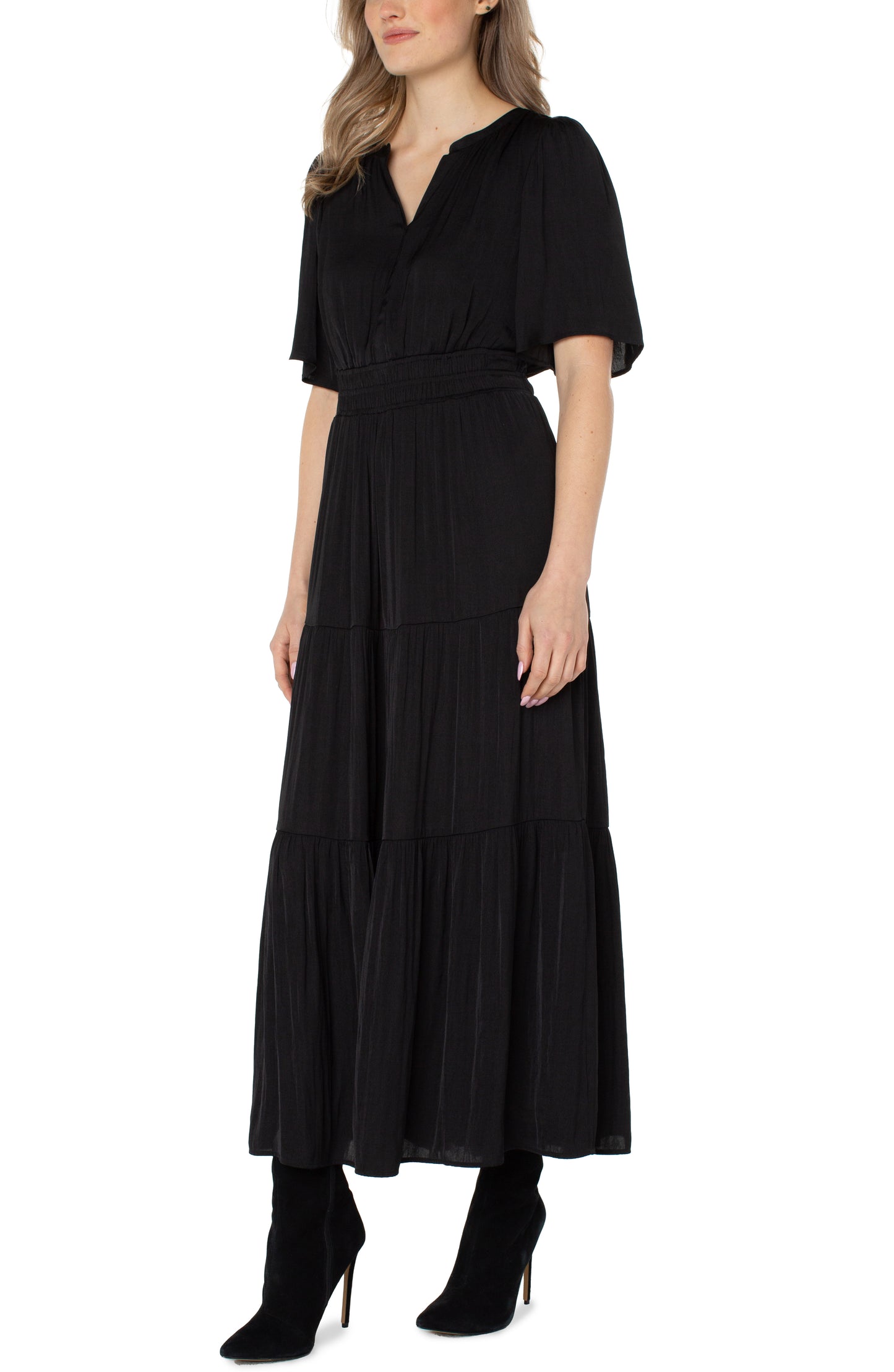 Liverpool Woven Maxi Dress (Black)