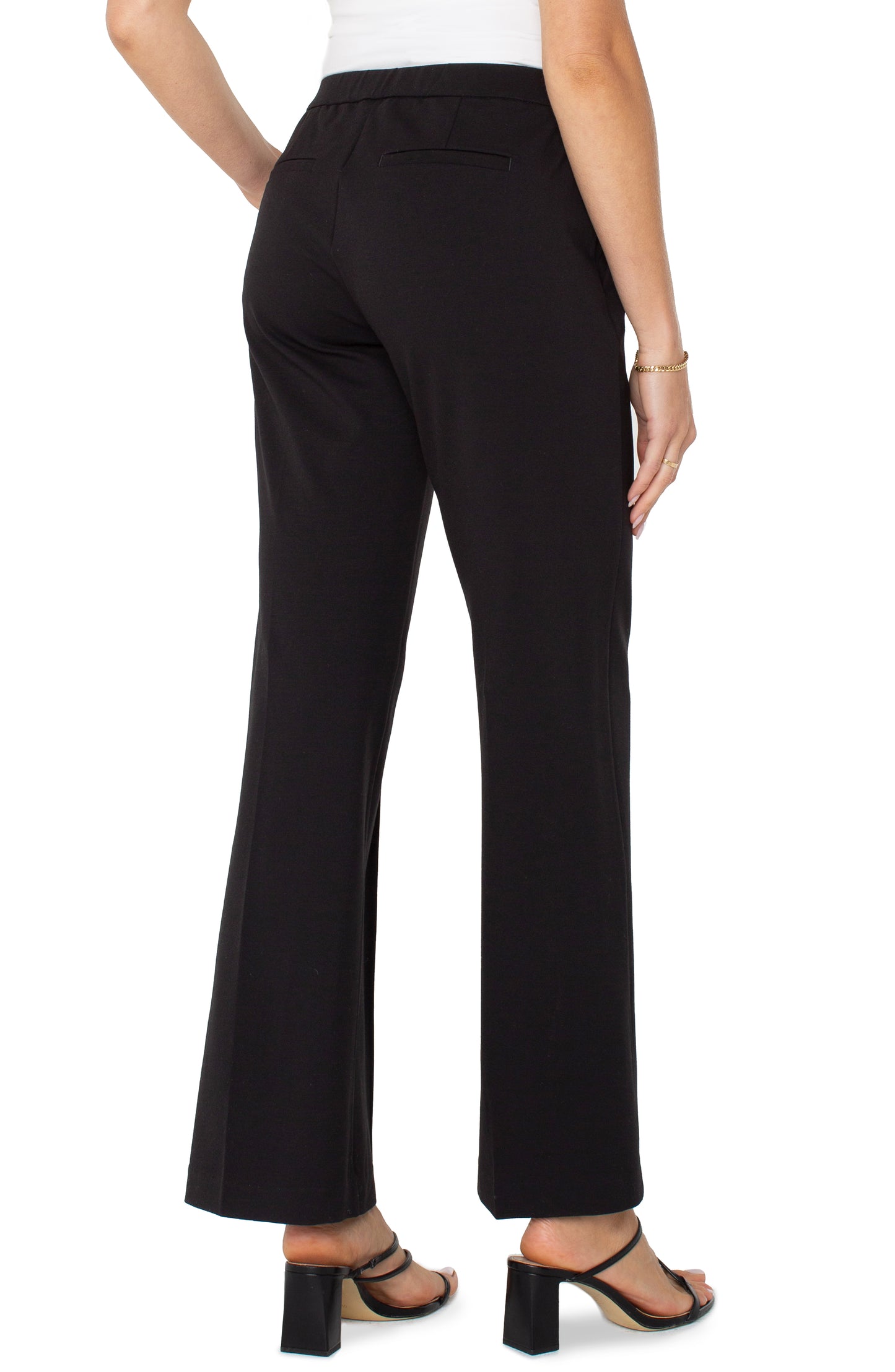 Liverpool Kayla Pull on Wide Leg Trouser (31" Inseam) (Black)