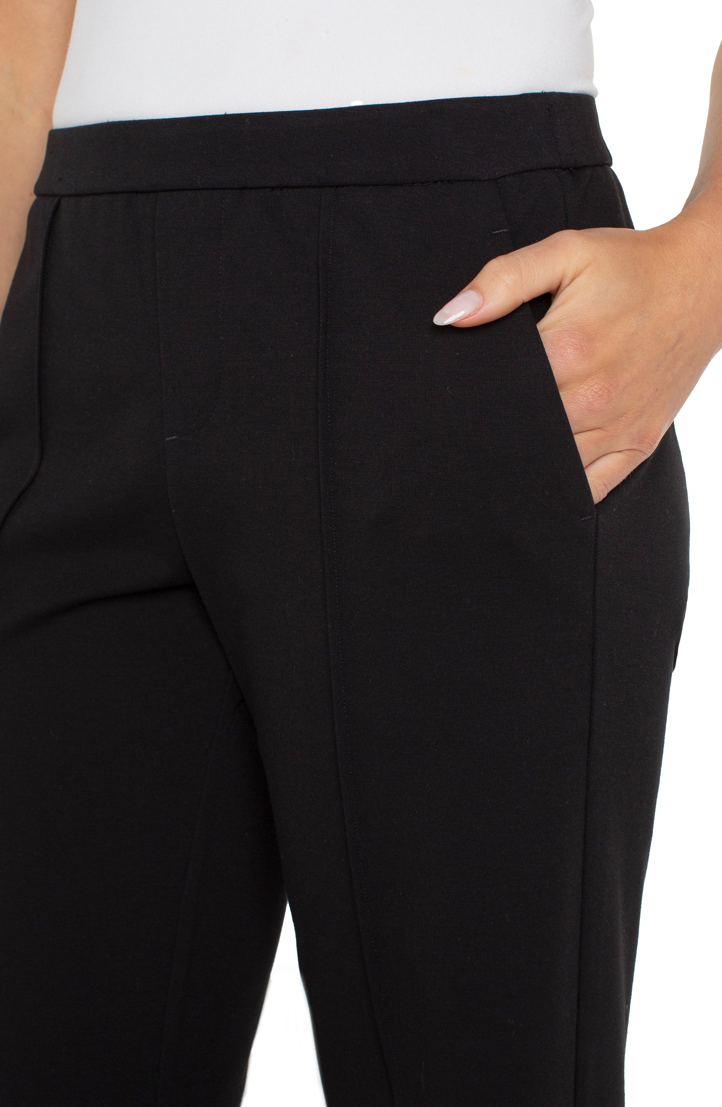 Liverpool Kayla Pull on Wide Leg Trouser (31" Inseam) (Black)