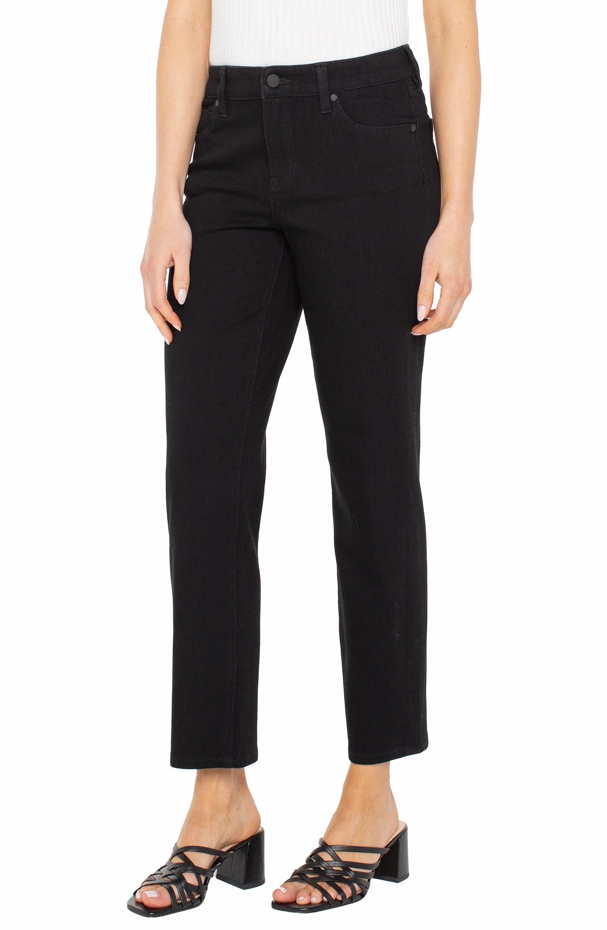 Liverpool Liv Relaxed Skinny (28" Inseam) (Black)