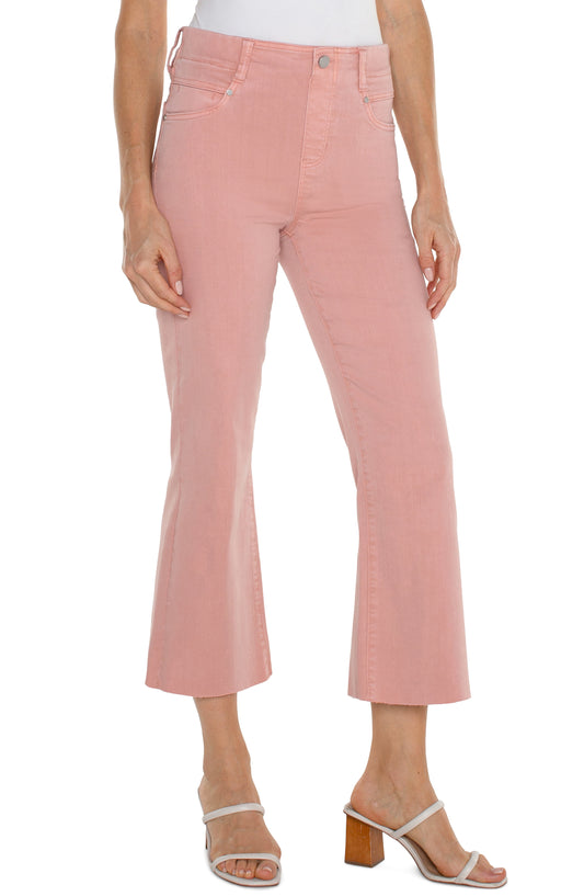 Liverpool Gia Glider Crop Flare w/ Back Pleat 25.5in (rose blush)