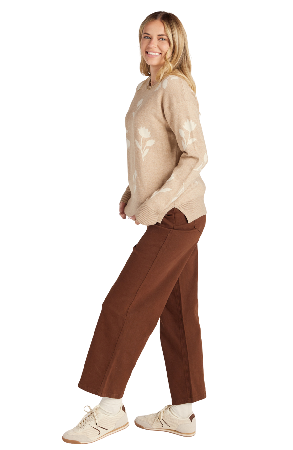 Flower Jacquard Sweater