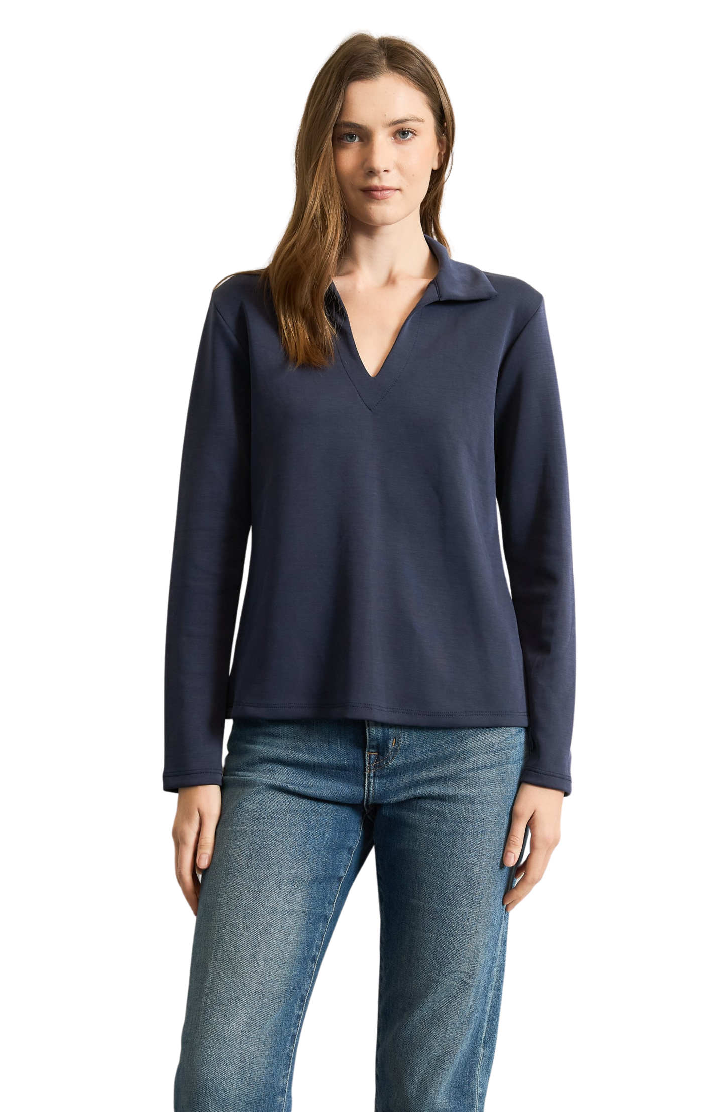 Buttery Soft Polo Long Sleeve Top