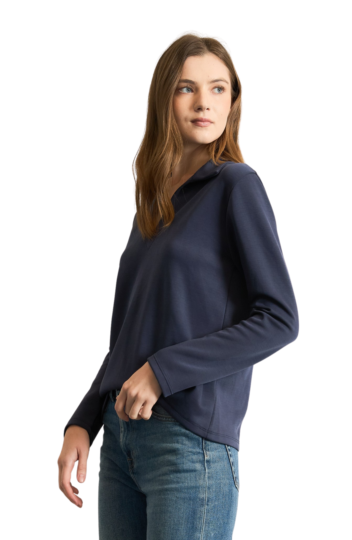 Buttery Soft Polo Long Sleeve Top