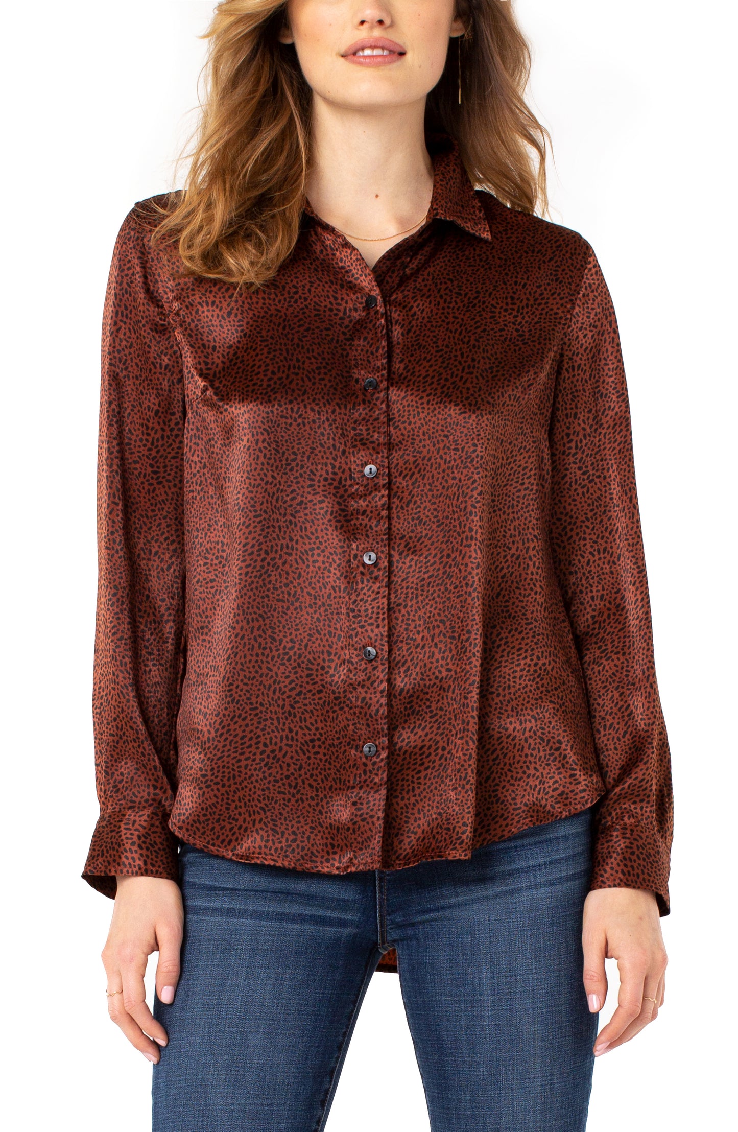 Liverpool Button Up Woven Blouse