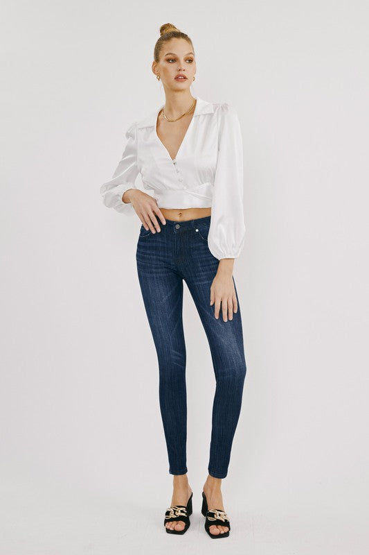 Kan Can USA Mid Rise Basic Super Skinny Jeans