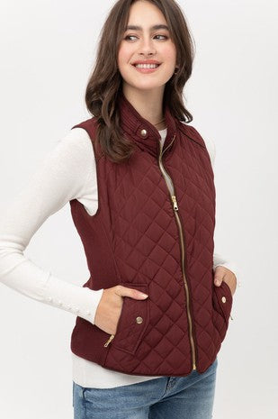 Padding Front Zip Up Pocket Vest