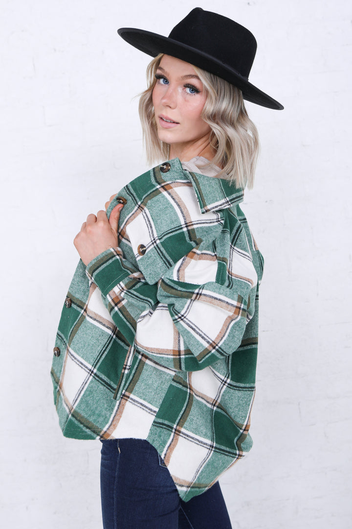 Flannel Plaid Shirt Jacket