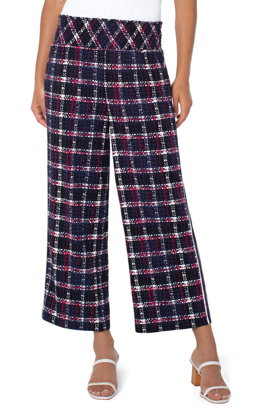 Liverpool Wide Leg Crop Pants w Smocked Waistband