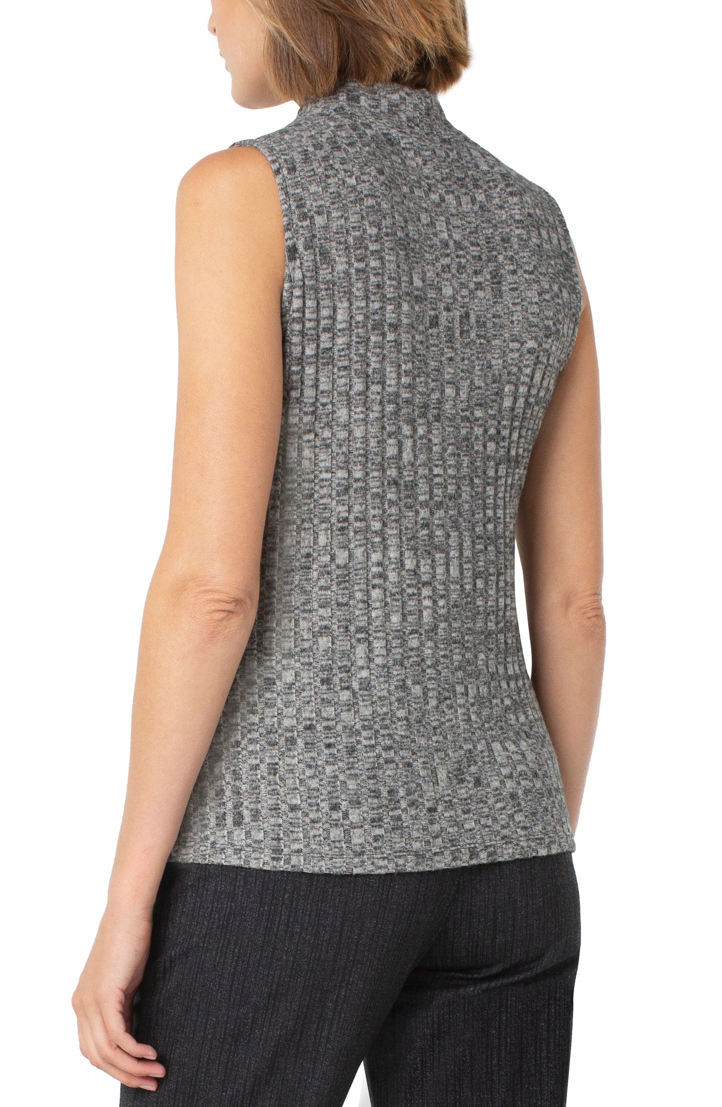 Liverpool Mock Neck Sleeveless Rib Knit Top (pattern)