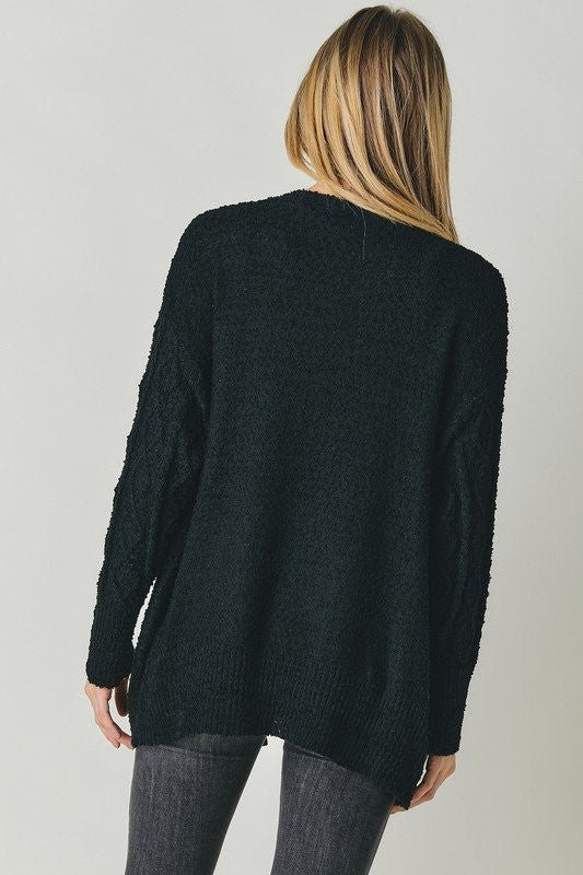 Cable Knit Long Sleeve Cardigan