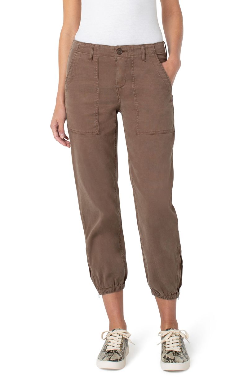 Liverpool Crop Utility Pant with Zip Hem