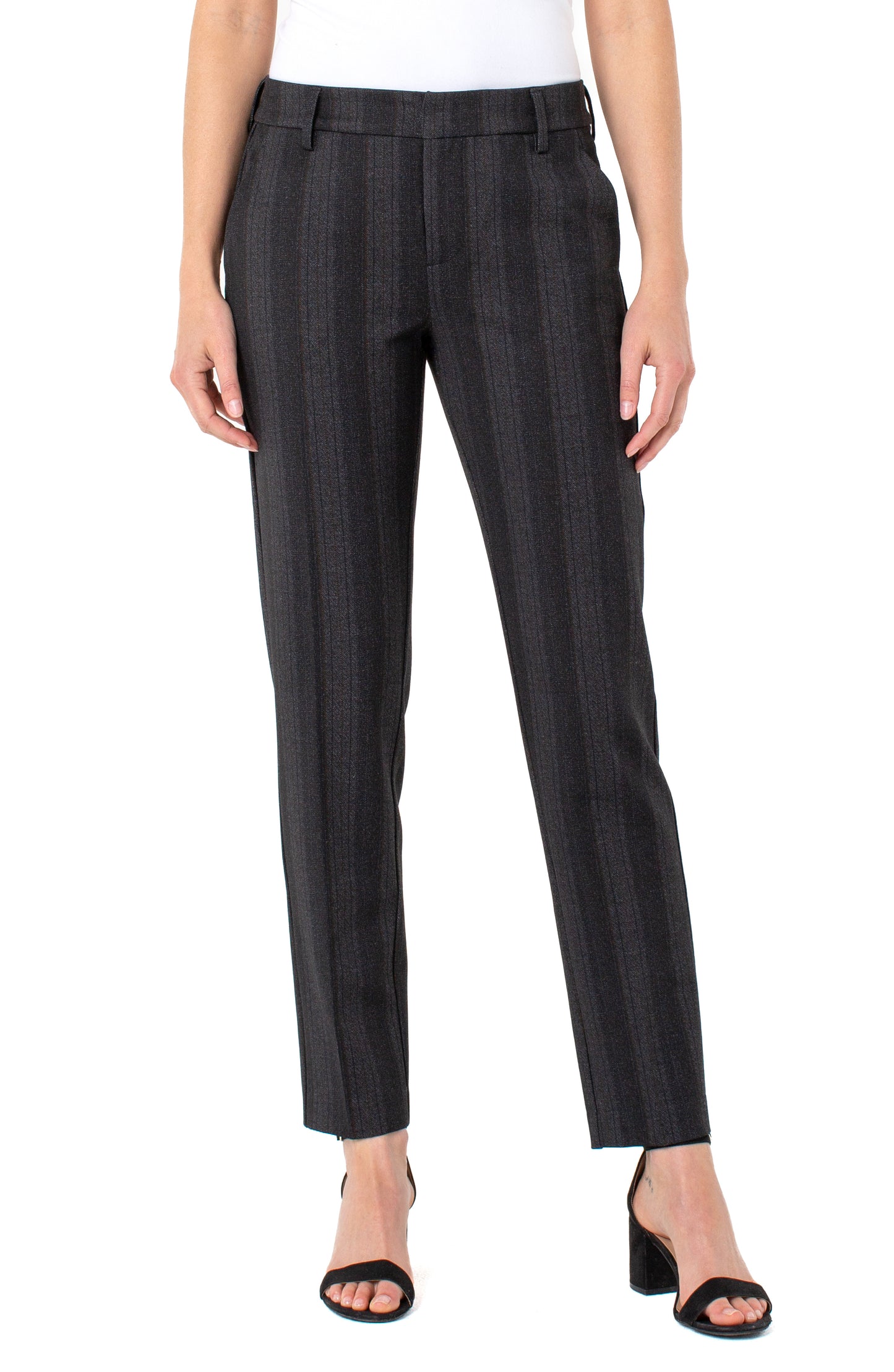 Liverpool Kelsey Knit Trouser (grey/black/rust stripe)