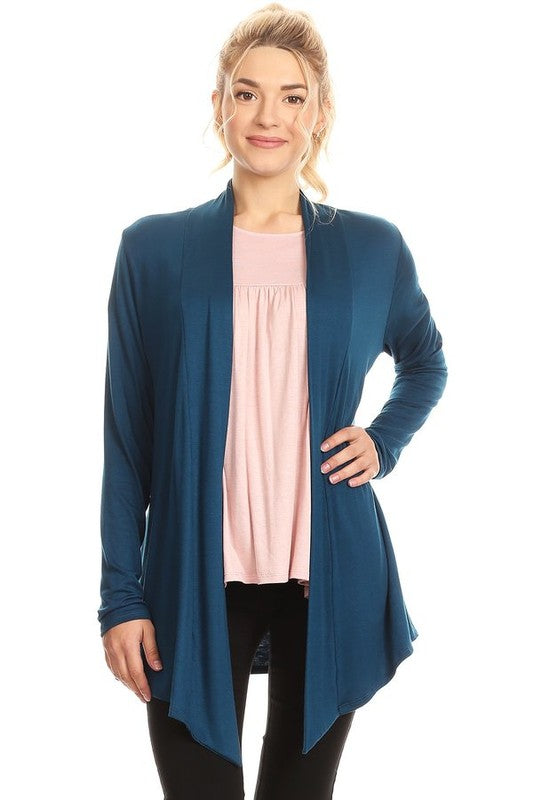 Long Sleeve Cardigan Asymmetric Hem