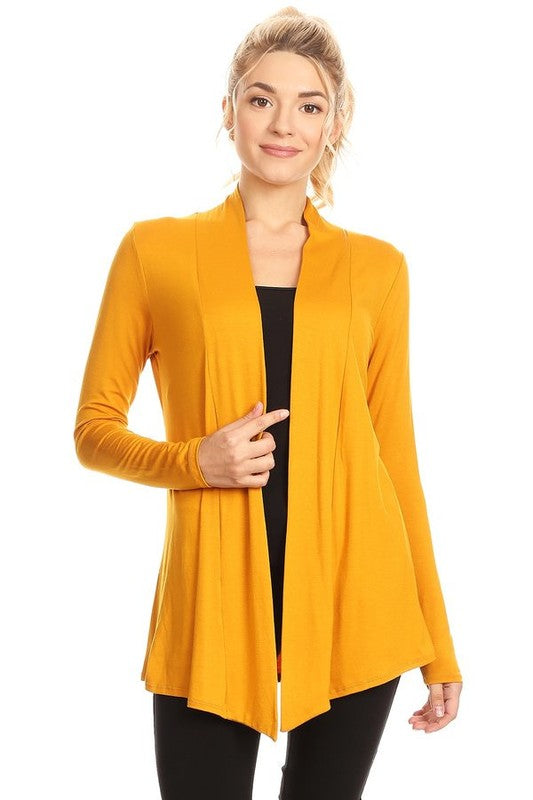 Long Sleeve Cardigan Asymmetric Hem