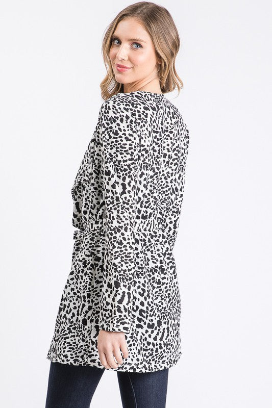 Animal Print Spotted Light Weight Long Jacket