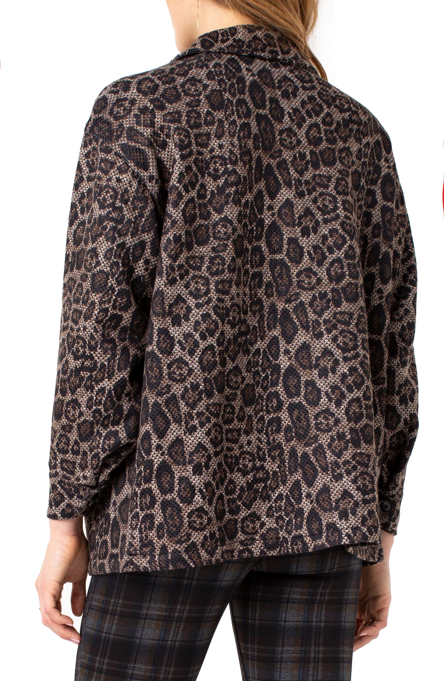 Liverpool Button Front Boxy Jacket (leopard)