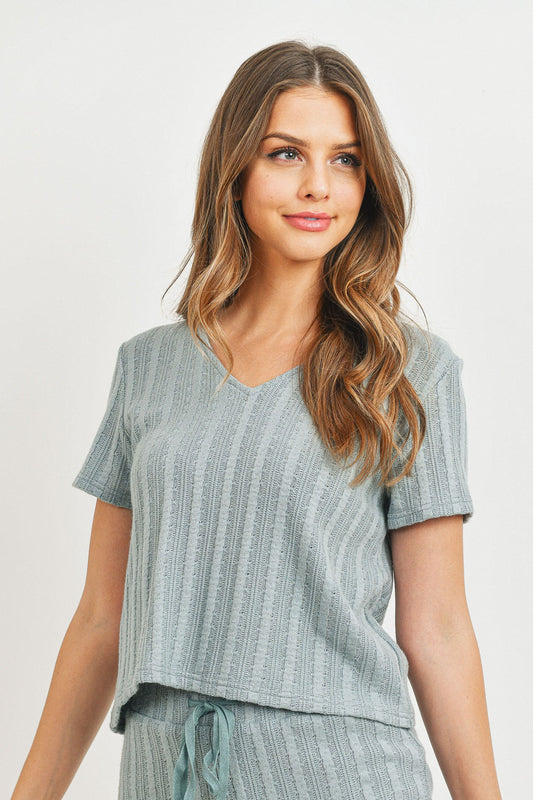 TextuRed Knit V-Neck Top