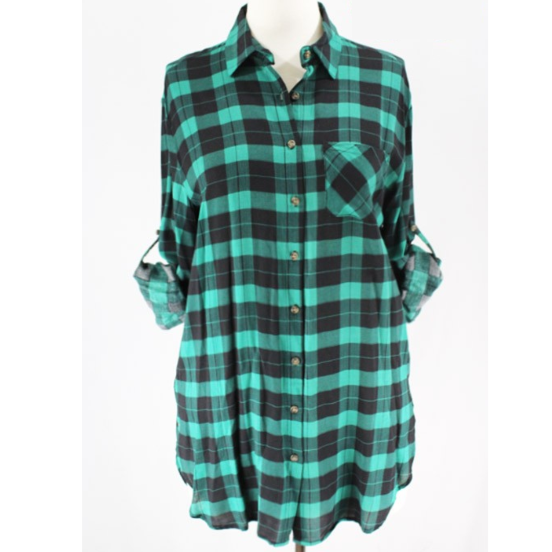 Plaid Dress Shirt Plus Size