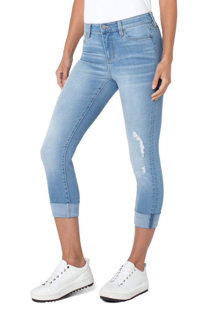 Liverpool Charlie Crop Wide Rolled Cuff Jeans (Riverton)