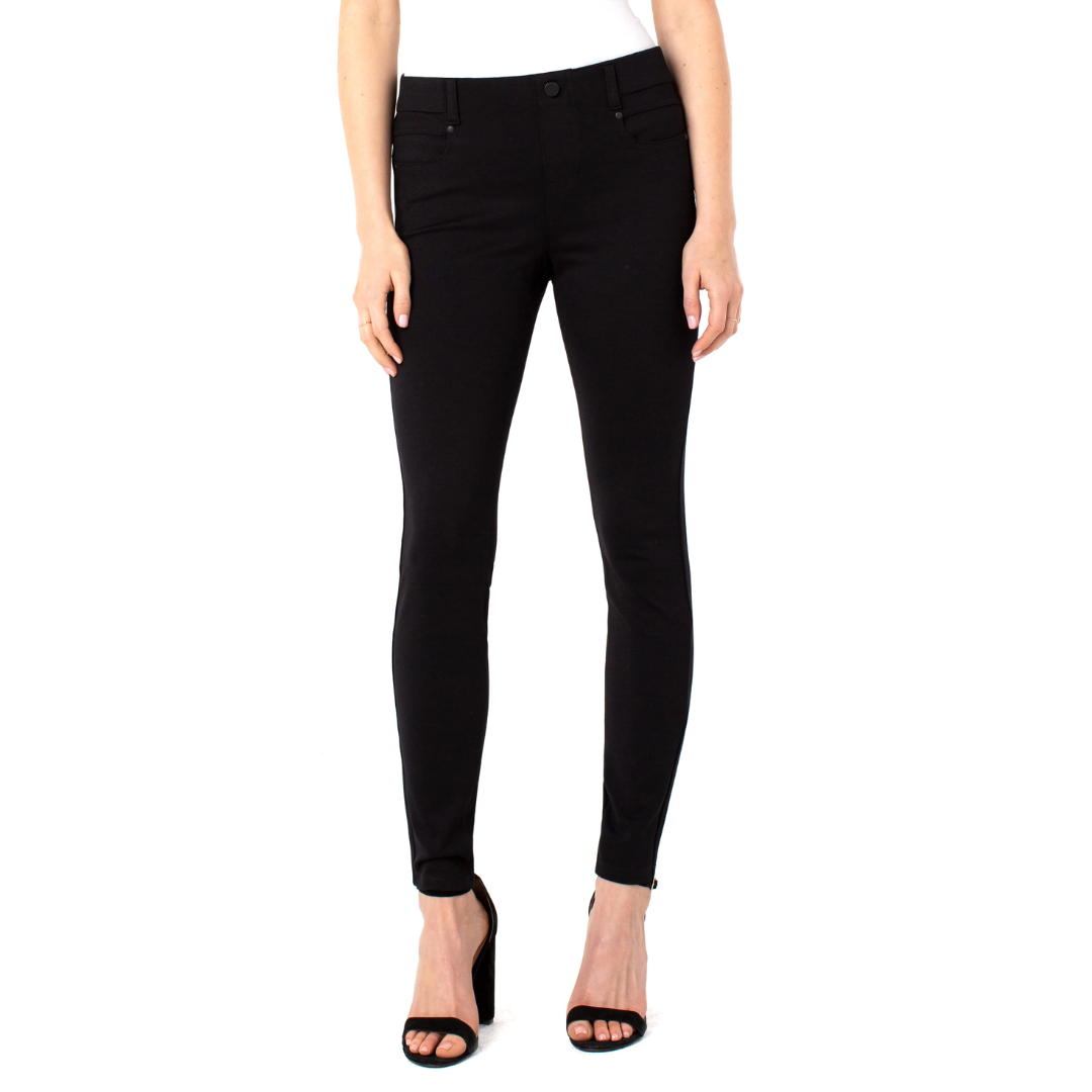 Liverpool Gia Glider Pull-On Stretch Knit Pants (Black) (30" Inseam)