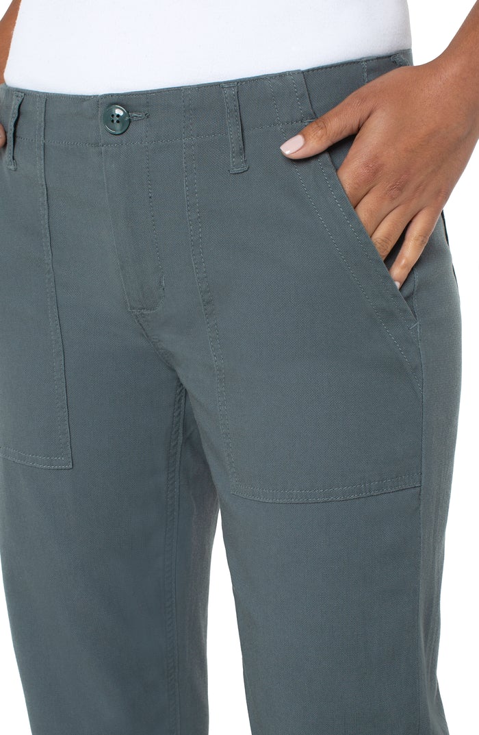 Liverpool Crop Utility Pant with Zip Hem