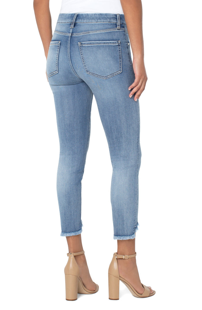 Liverpool Gia Glider Crop Skinny w/ Curved Fray Hem