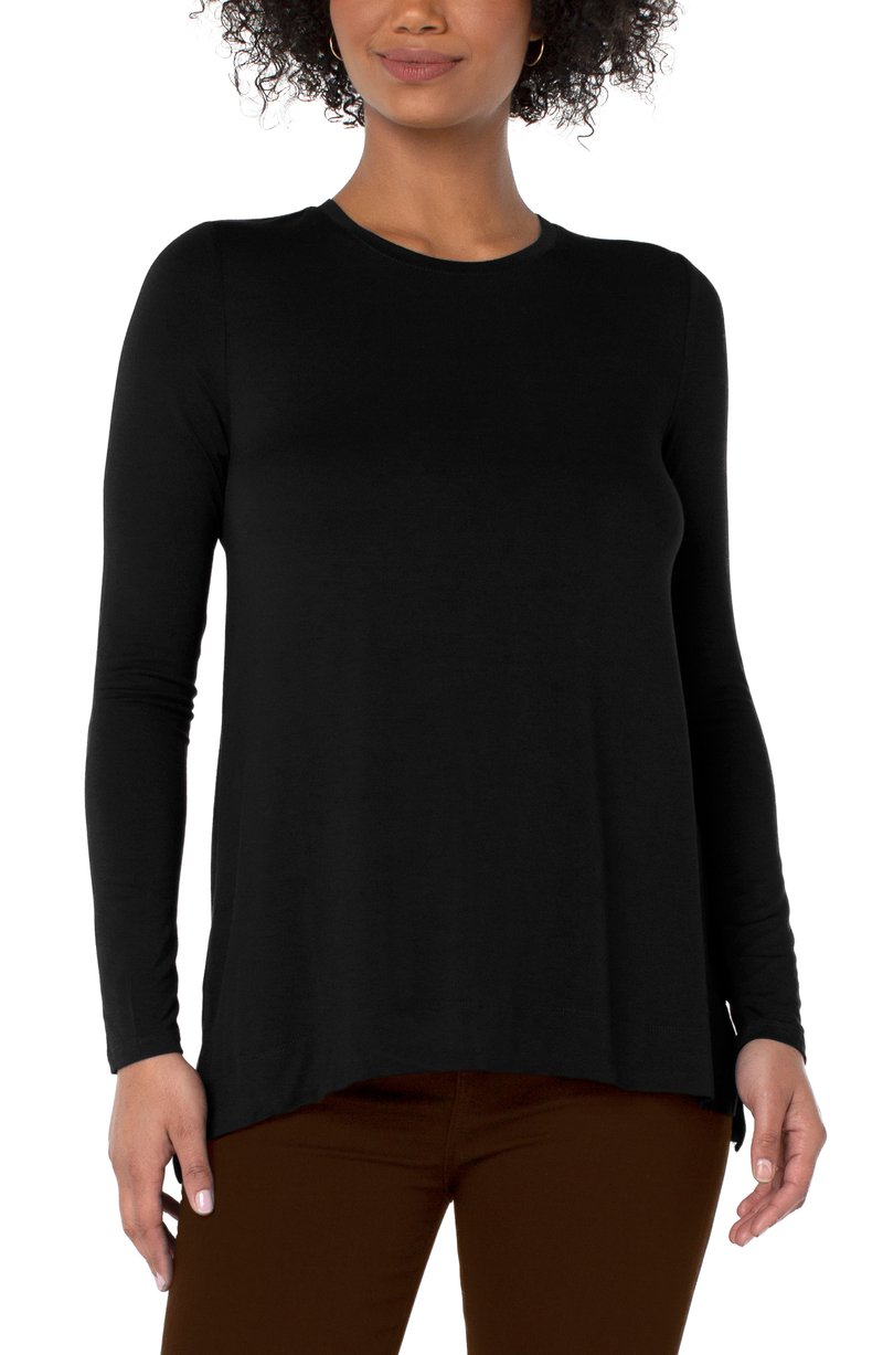 Liverpool Long Sleeve Scoop Neck Tee (black)