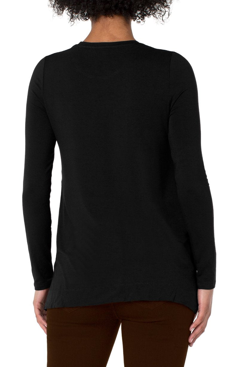 Liverpool Long Sleeve Scoop Neck Tee (black)