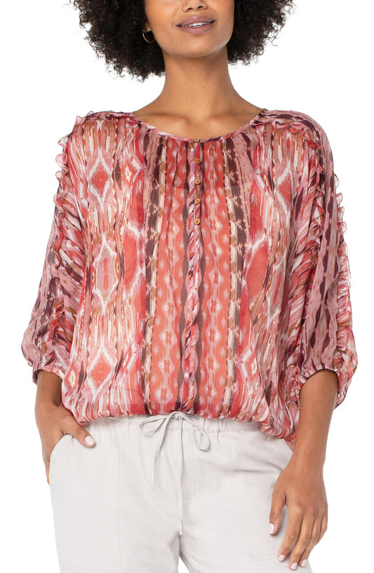 Liverpool Ruffle Sleeve Dolman Popover