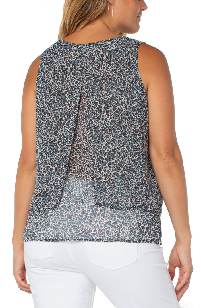 Liverpool Double Layer Sleeveless Woven Shell (Teal)