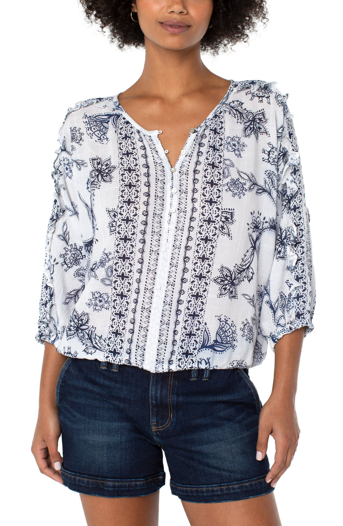 Liverpool Ruffle Sleeve Dolman Popover