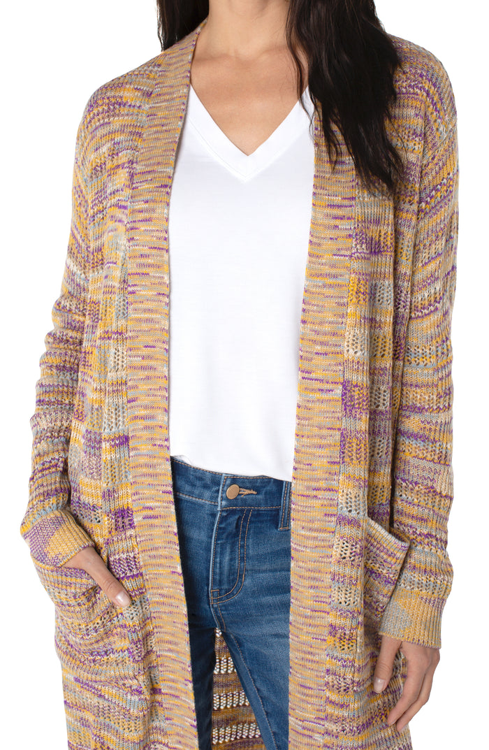 Liverpool Open Front Cardigan Sweater (Yellow Multi)