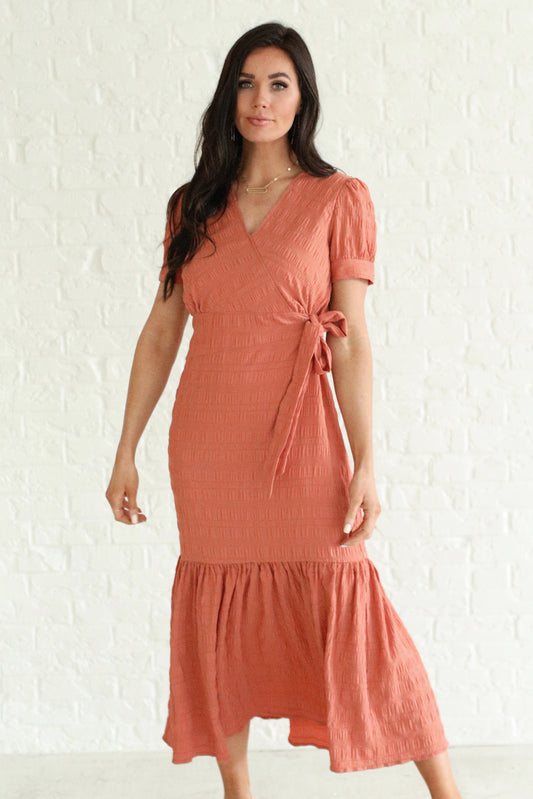 Kimber Coral Reef Wrap Dress