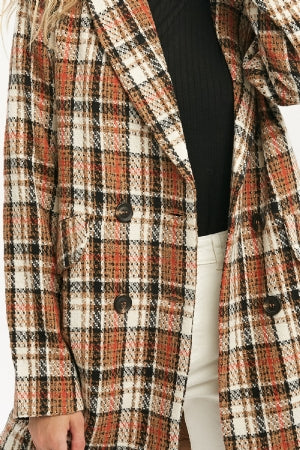 Plaid Coat Double Breasted