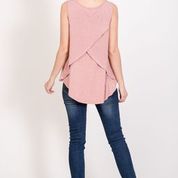 Tank Jersey Top with Contrast Ribbing Pattern