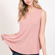 Tank Jersey Top with Contrast Ribbing Pattern