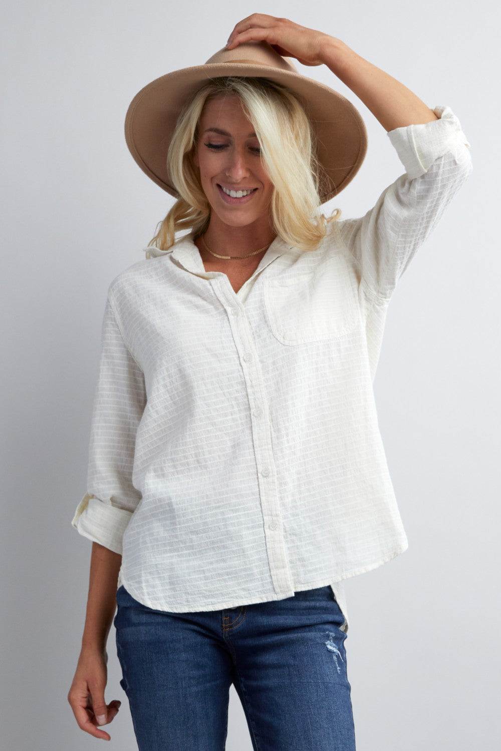 Savvi Everyday Toulouse Buttondown Blouse