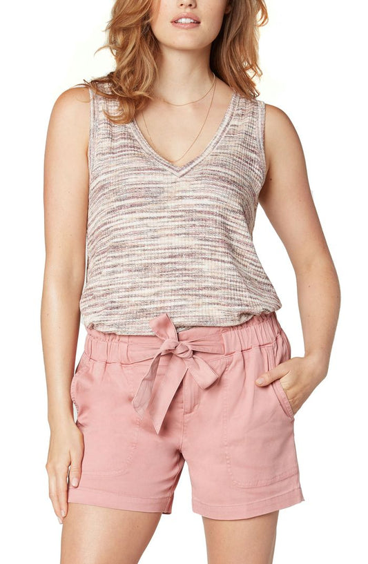 Liverpool Sleeveless V-Neck Knit Tee (Mauve melange)