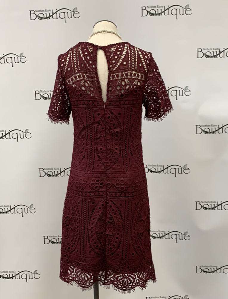 Burgundy Lace Dress