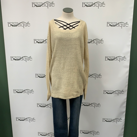 Light Weight Sweater with Strap Accent