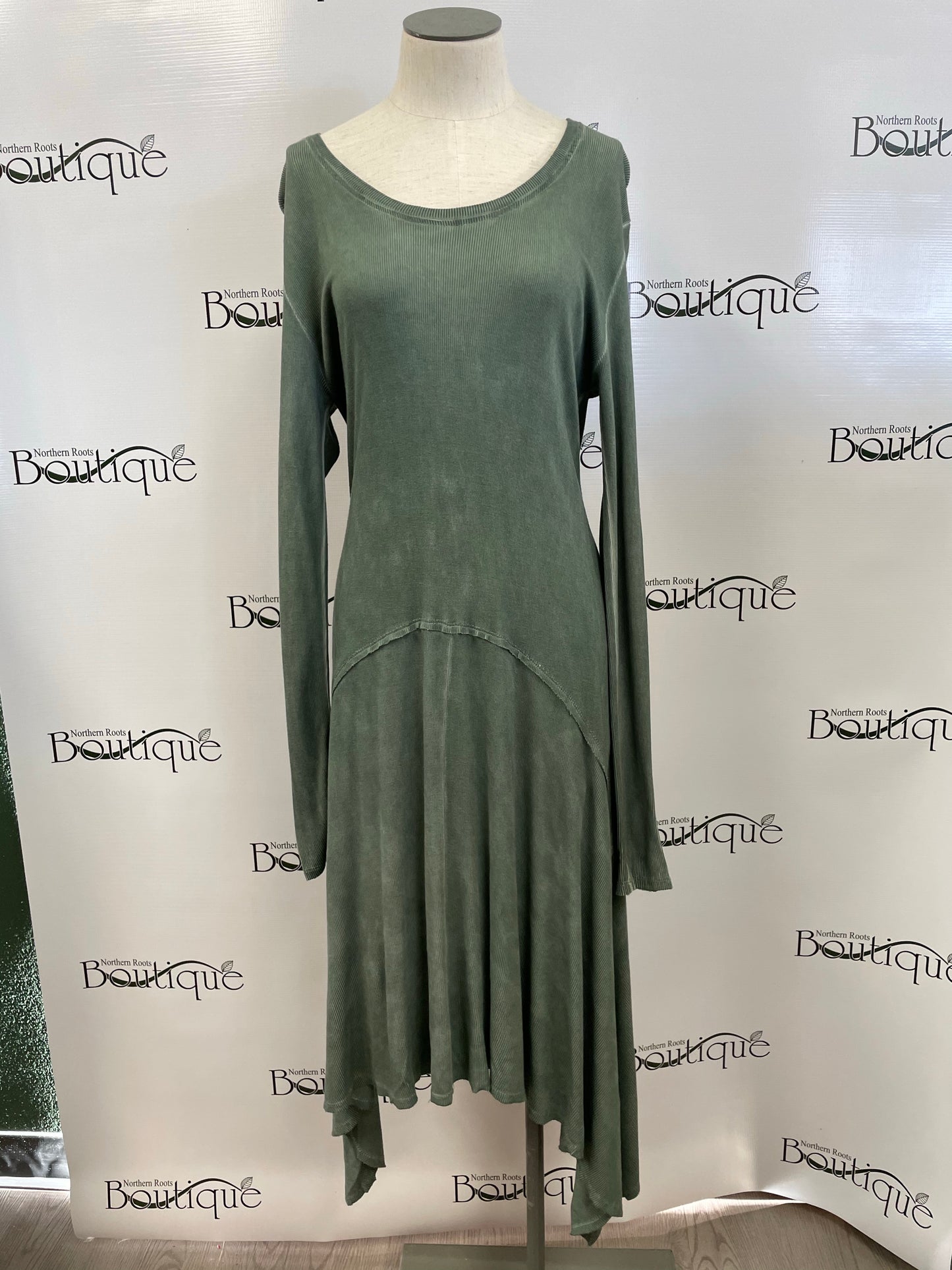 Sage Green A-Line Dress