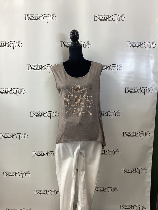 Knit Tank Top with Stardust Pattern