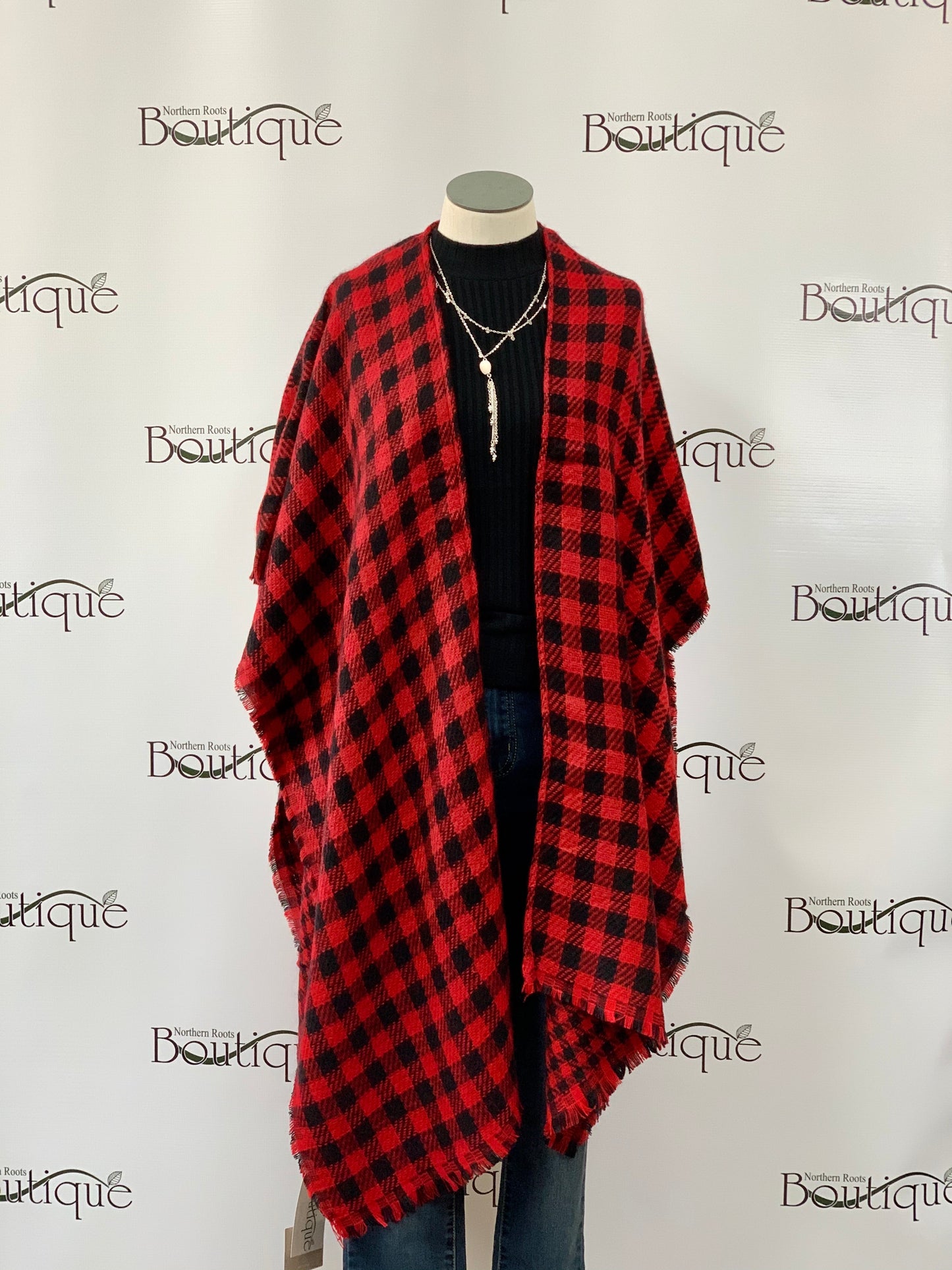 Buffalo Plaid Reversible Kimono