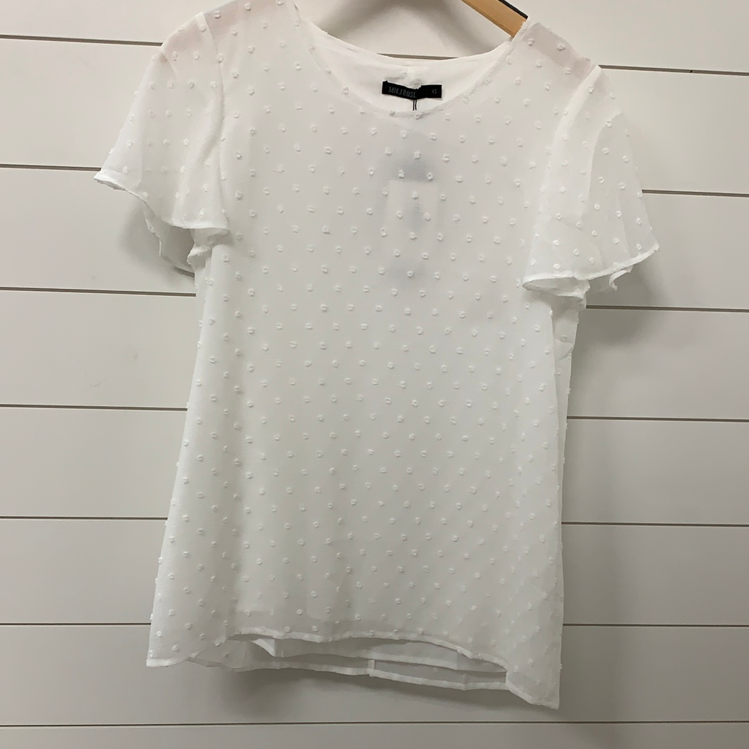 Ivory Dot Short Sleeve Top