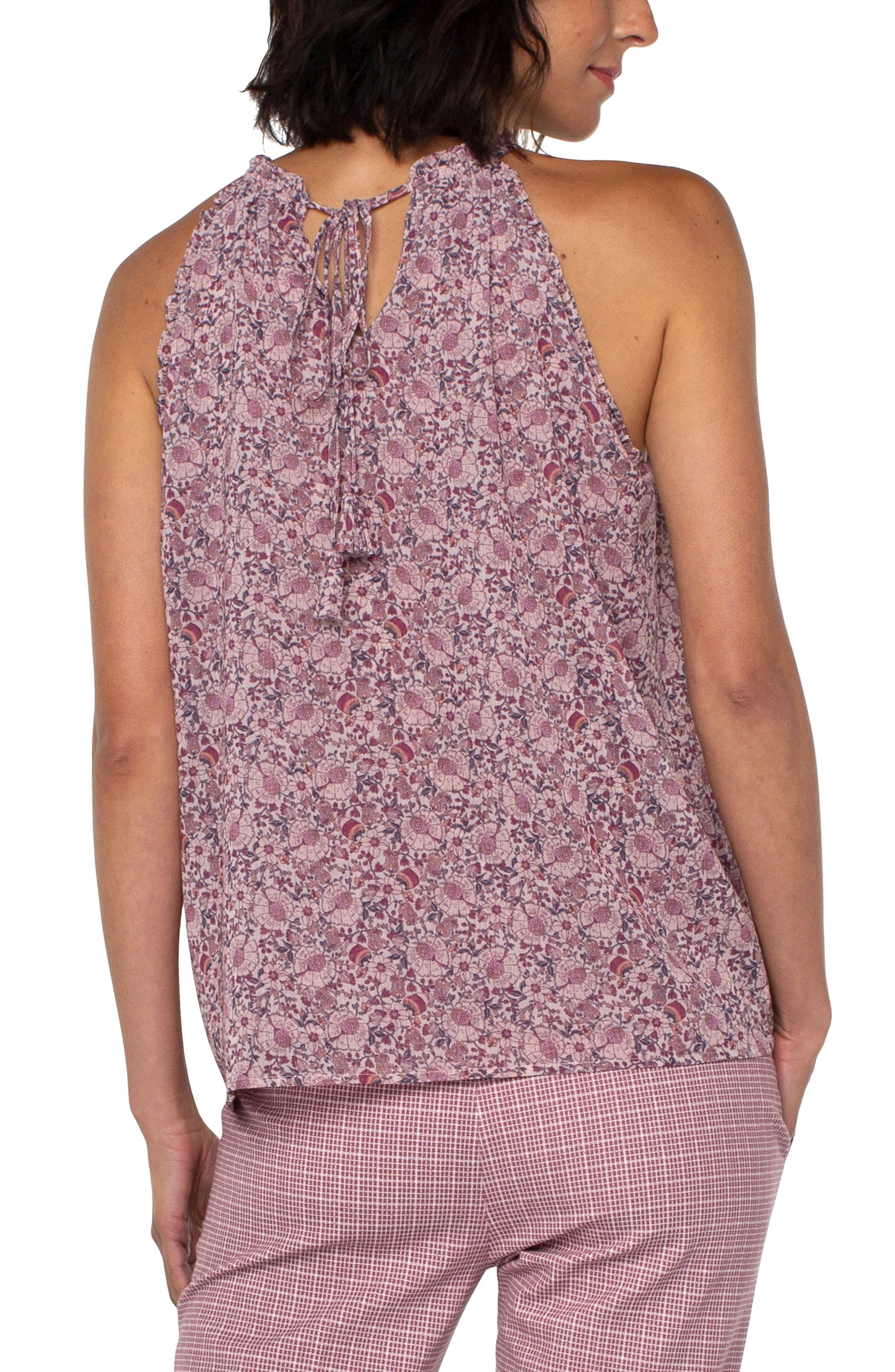 Liverpool Halter Tank Top (Wildflower Ditsy Print)