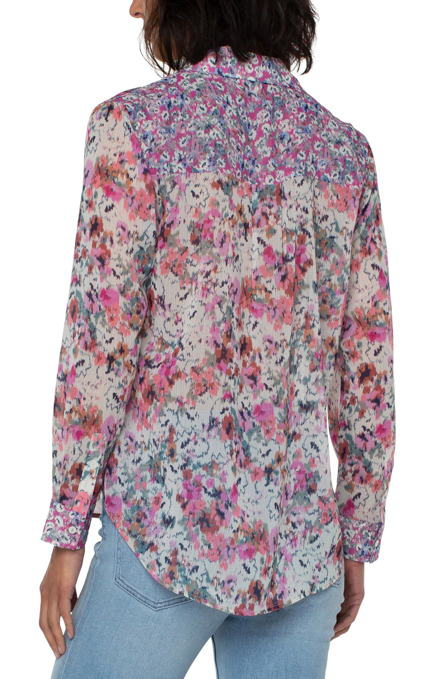 Liverpool L/S Button Front Shirt (Painted Floral)