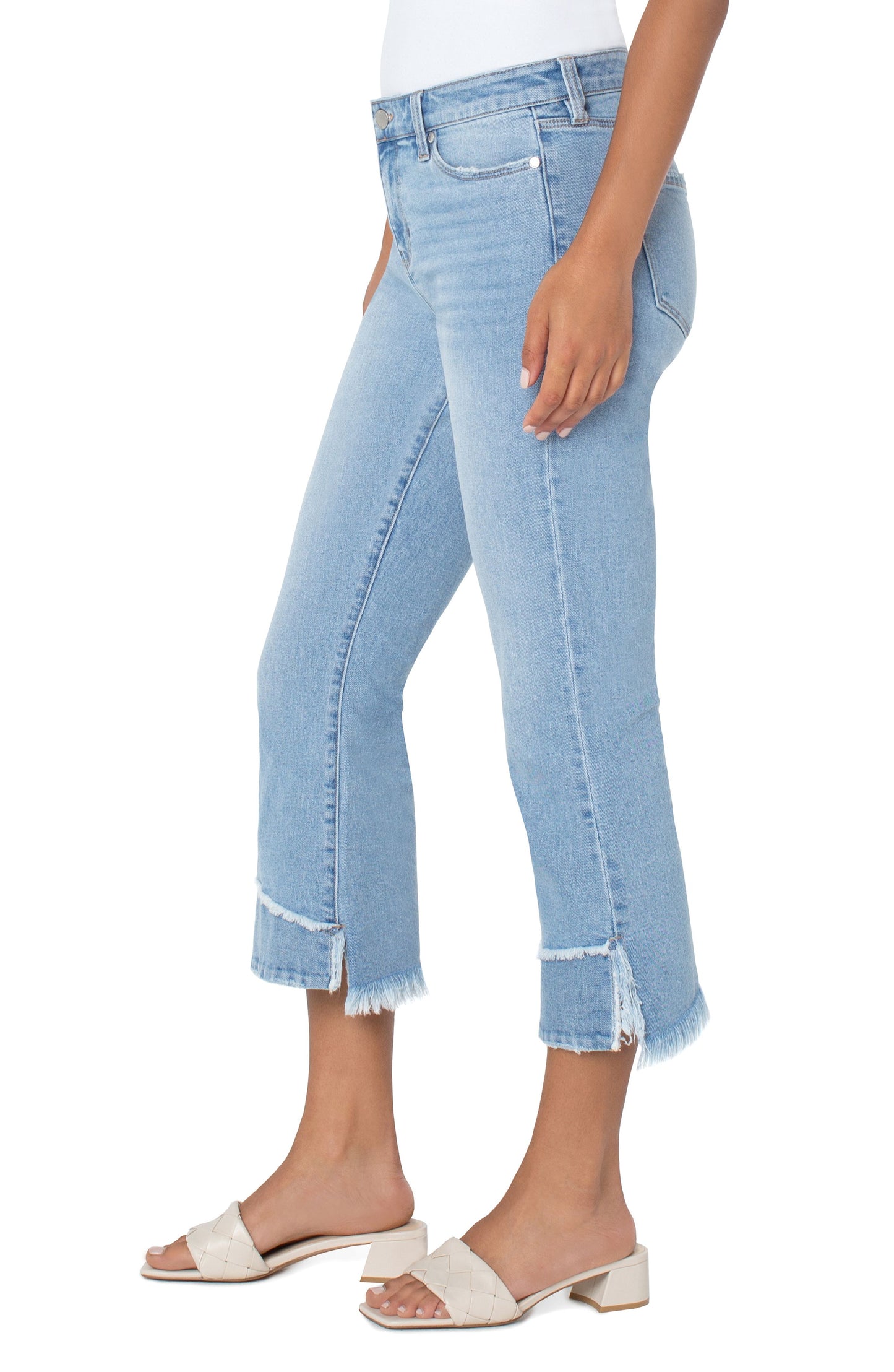 Liverpool Hannah cropped flare w destruction hem (stinson)