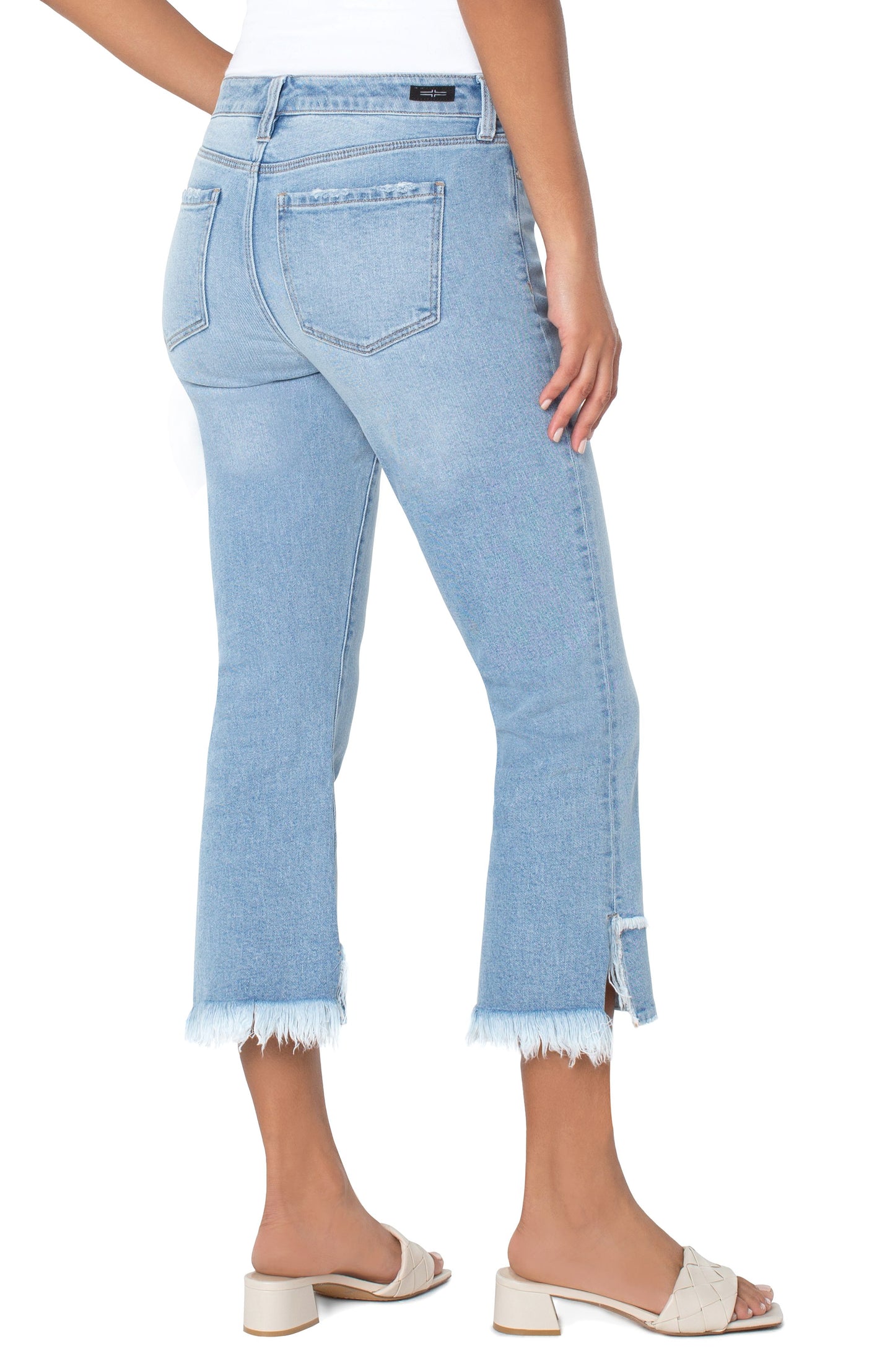 Liverpool Hannah cropped flare w destruction hem (stinson)