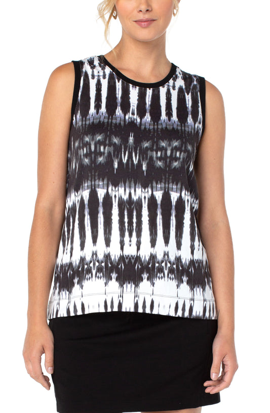 Liverpool Sleeveless Knit Top w/ Miter Back